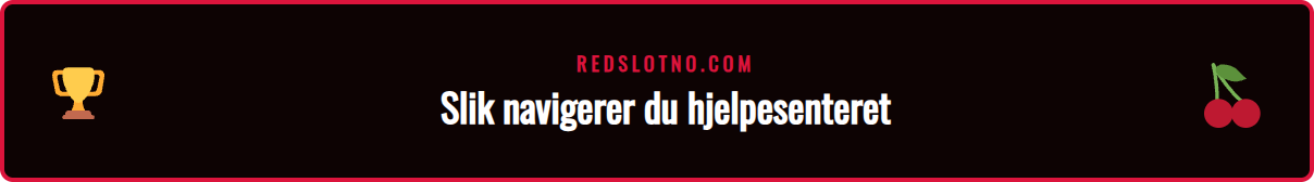 Skjermbilde av søkefeltet på den offisielle Redslot Hjelp Siden.