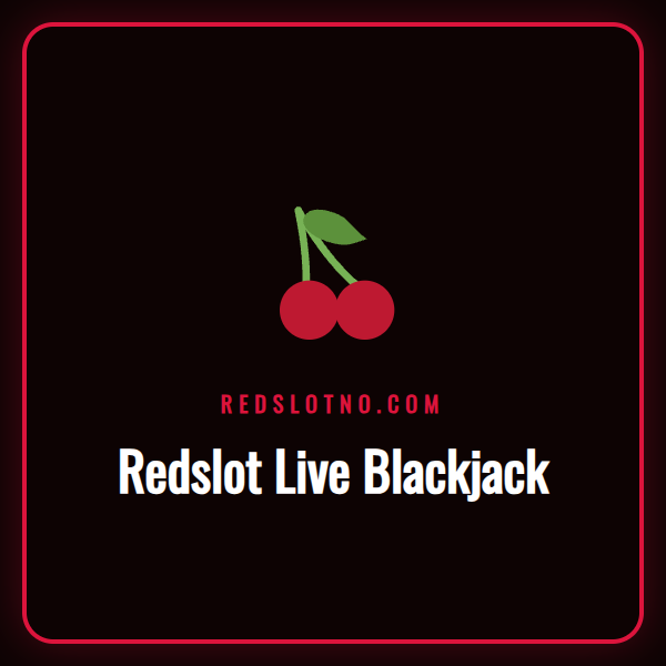 En profesjonell dealer smiler ved et Redslot Live Blackjack-bord