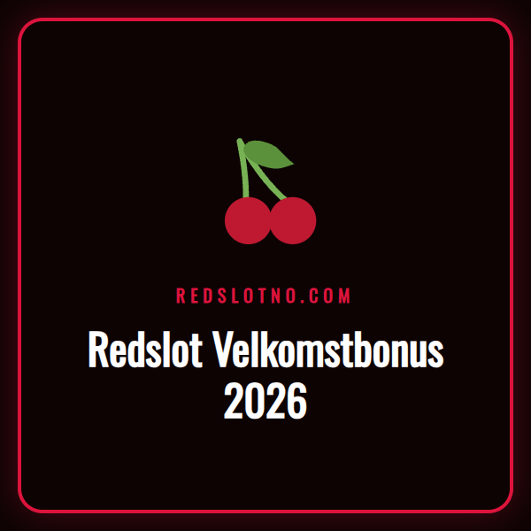 En glad norsk spiller som feirer en gevinst med Redslot Velkomstbonus 2026.